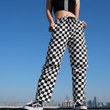 High Waisted Checkered Pants