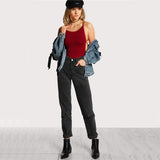 Red Amble Backless Bodysuit
