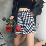 Checkered High Waisted Mini Skirt