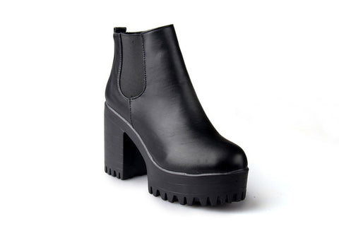 Square High Heel Boots