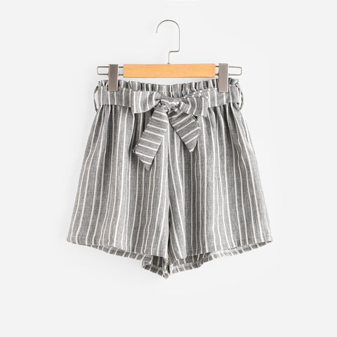 Vertical Striped High Waisted Shorts