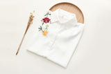 White Summer Blouse with Embroideries