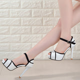 Black & White High Heels Shoes