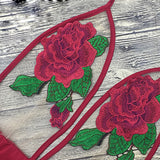 Sexy Rose Embroidered Bodysuit
