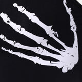 Skeleton Hands Lace Up Crop Top