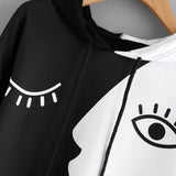 Black & White Two Faces Hooded Sweatshirt