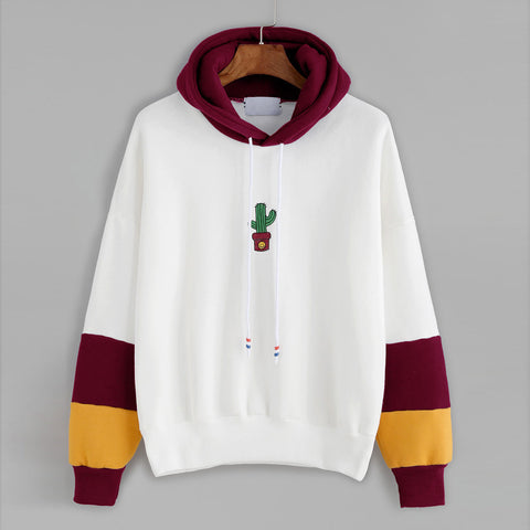 Cactus Printed Hooded Sweater
