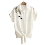 White Summer Blouse with Embroideries