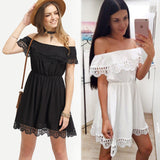 Butterfly Sleeve Lace Patchwork Dress